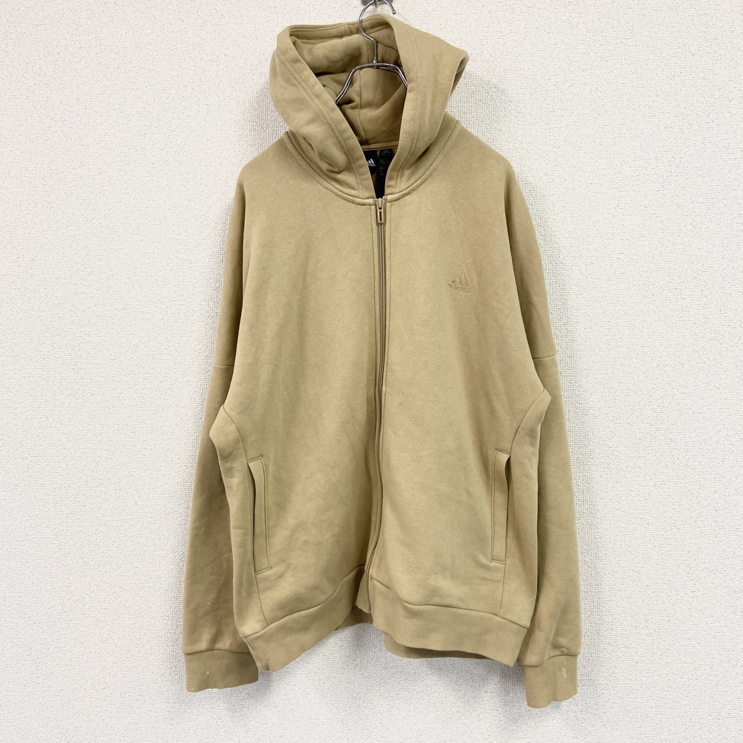 adidas　アディダス　フルジップスウェットパーカー/フーディー　からし色　XLサイズ