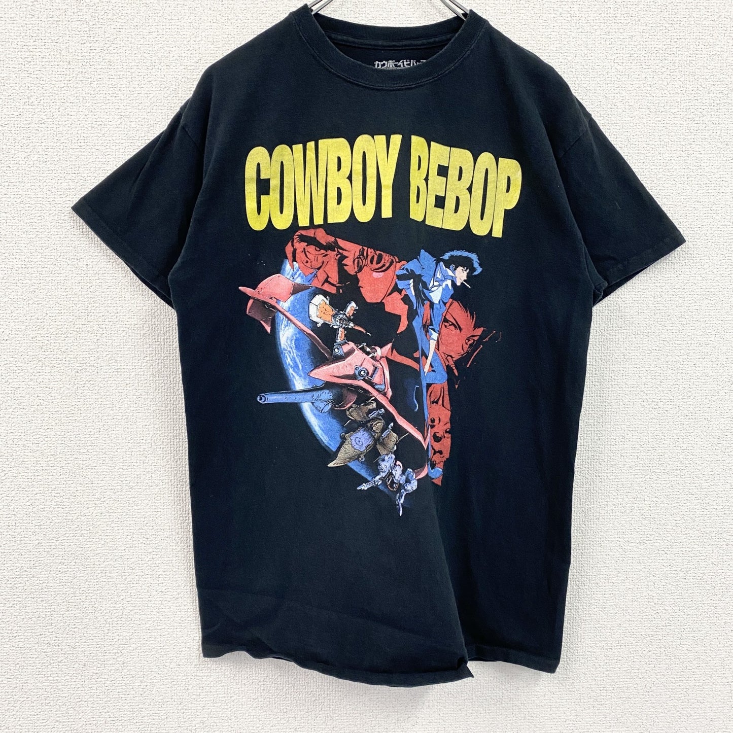 古着 used　COWBOYBEBOP　カウボーイビバップ　半袖アニメプリントTシャツ　クルーネック　黒　ブラック　Mサイズ