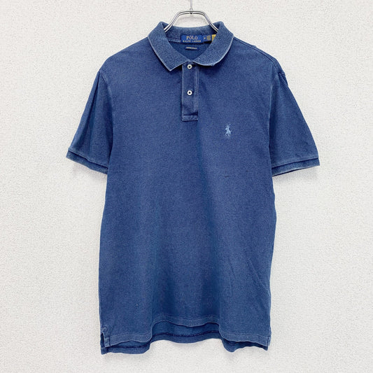 POLO RALPH LAUREN　ポロラルフローレン　半袖ポロシャツ　刺繡ロゴ　インディゴ　Mサイズ