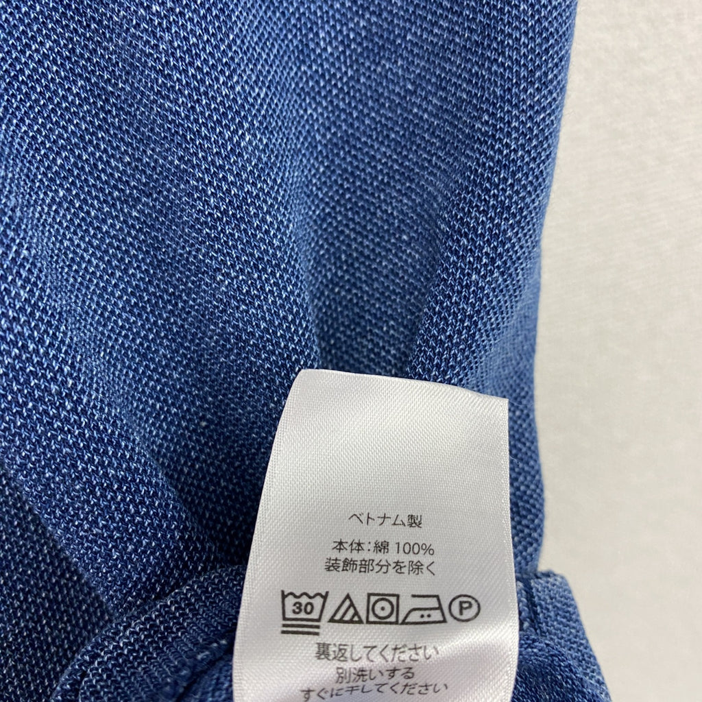 POLO RALPH LAUREN　ポロラルフローレン　半袖ポロシャツ　刺繡ロゴ　インディゴ　Mサイズ