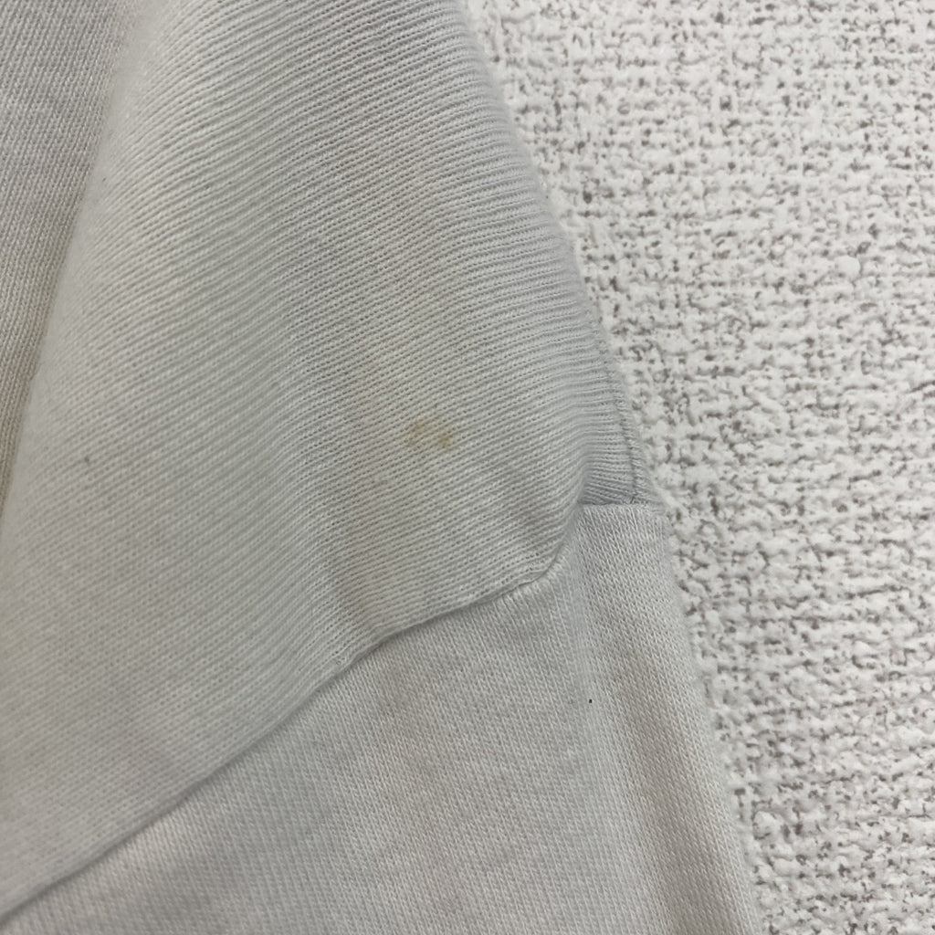 古着 used　FISHBONE　長袖重ね着風プリントTシャツ　モノトーン　バイカラー　黒　白　レトロデザイン　XLサイズ