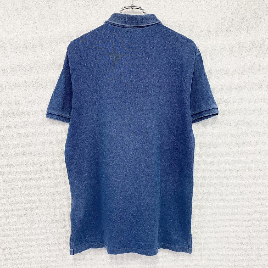 POLO RALPH LAUREN　ポロラルフローレン　半袖ポロシャツ　刺繡ロゴ　インディゴ　Mサイズ