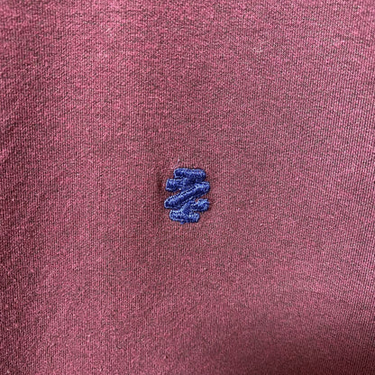 古着 used　IZOD アイゾッド　長袖ワンポイントロゴ刺繍スウェット　トレーナー　クルーネック　ワインレッド　えんじ　Lサイズ