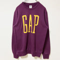 古着 used　GAP ギャップ　長袖スウェット　トレーナー　ビックロゴプリント　秋冬服　パープル　Sサイズ