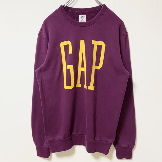 古着 used　GAP ギャップ　長袖スウェット　トレーナー　ビックロゴプリント　秋冬服　パープル　Sサイズ