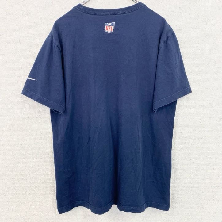 古着 used　NIKE　ナイキ　NFL　半袖プリントクルーネックTシャツ　シアトルシーホークス　フットボール　ネイビー　Lサイズ