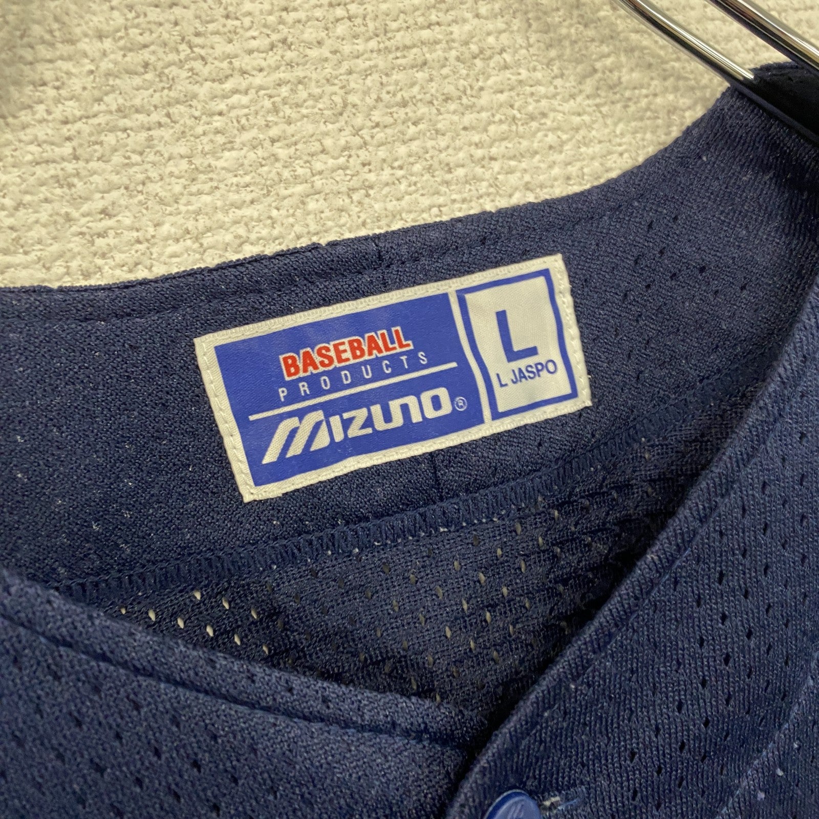 Mizuno　ミズノ　半袖シャツ　ベースボールシャツ　紺　ネイビー　Lサイズ
