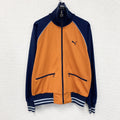 PUMA　プーマ　トラックジャケット/ジャージ　ラグランスリーブ　ジップポケット　ワンポイント　オレンジ　Oサイズ
