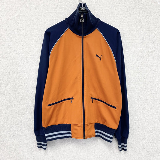 PUMA　プーマ　トラックジャケット/ジャージ　ラグランスリーブ　ジップポケット　ワンポイント　オレンジ　Oサイズ