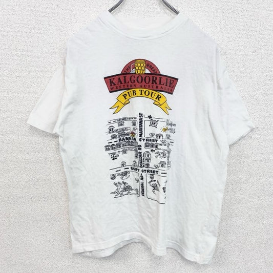 Australia　半袖プリントツアーTシャツ　オーストラリア　両面プリント　beer　白　ホワイト　Mサイズ