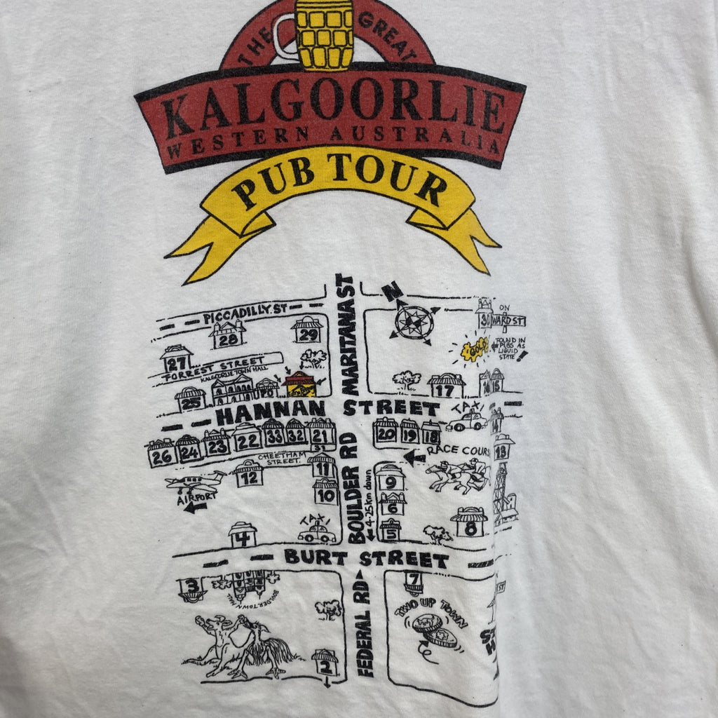 Australia　半袖プリントツアーTシャツ　オーストラリア　両面プリント　beer　白　ホワイト　Mサイズ