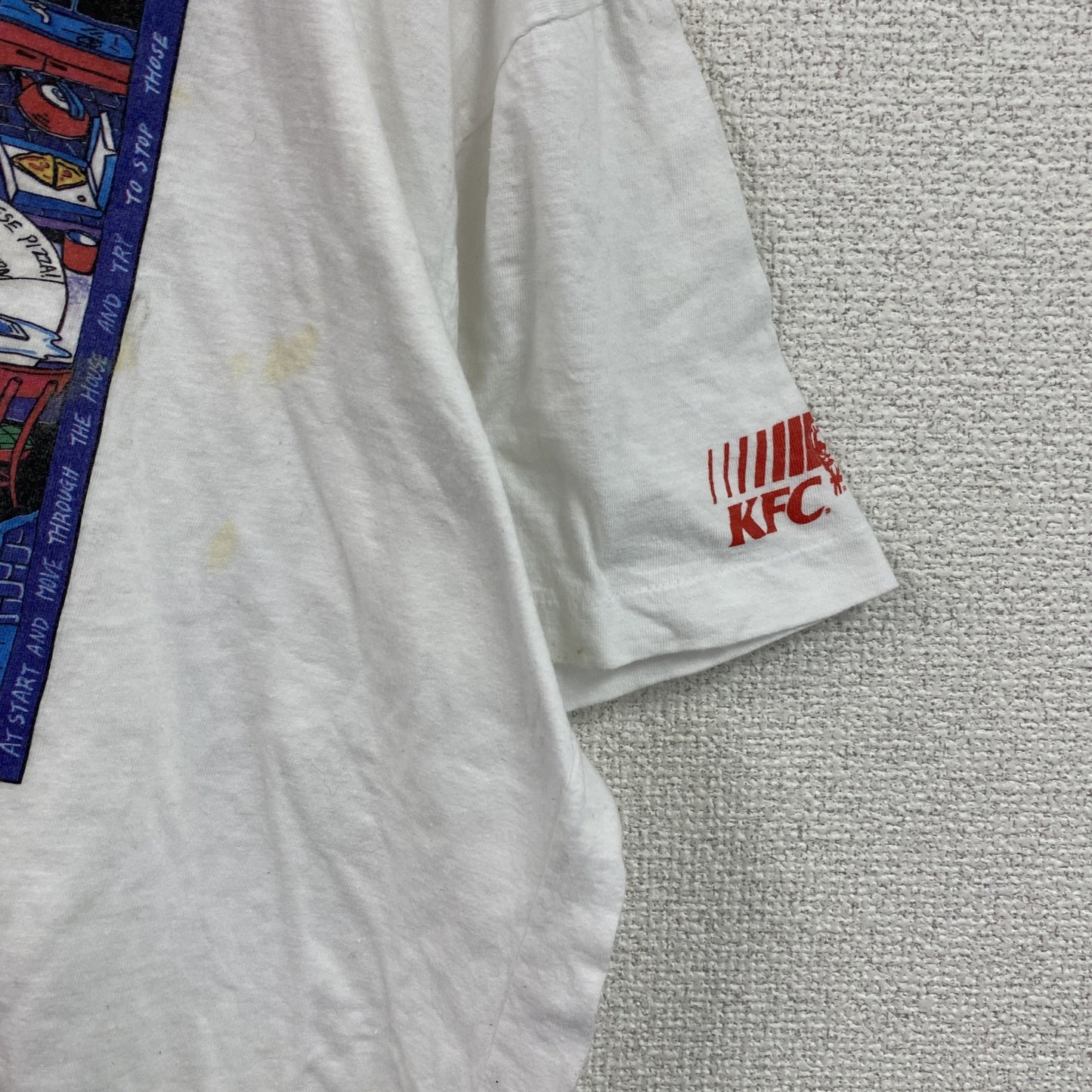 90s　KFC　ケーエフシー　HOME ALONe　ホームアローン　半袖プリントTシャツ　コラボT　白　ホワイト　