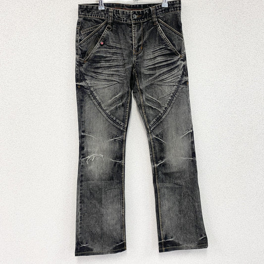 NICOLE CLUB FOR MEN　ブラックデニムパンツ/ジーンズ　ジップフライ　黒　ブラック　インディゴ　46サイズ