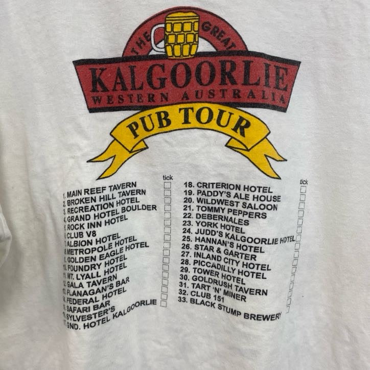 Australia　半袖プリントツアーTシャツ　オーストラリア　両面プリント　beer　白　ホワイト　Mサイズ