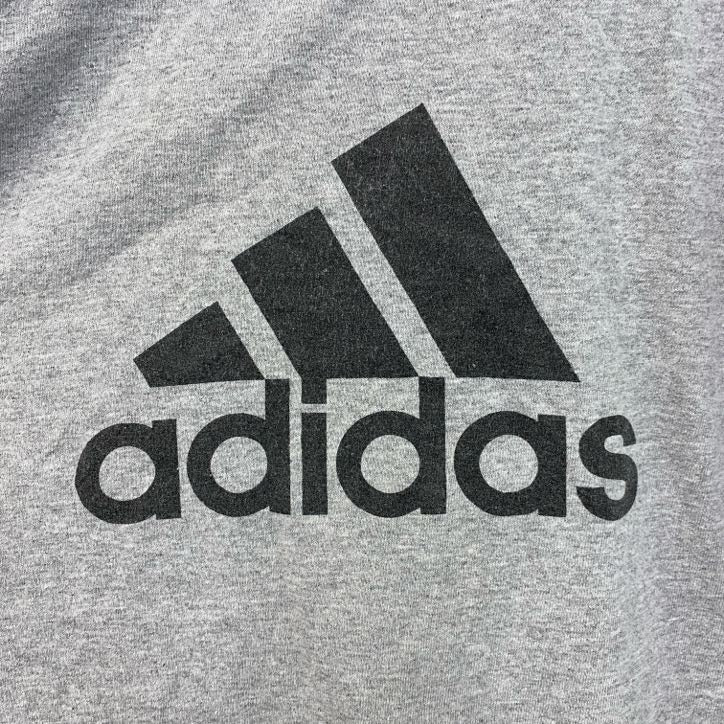 古着 used　adidas　アディダス　半袖プリントクルーネックTシャツ　ボクシング　スポーツ　グレー　Mサイズ