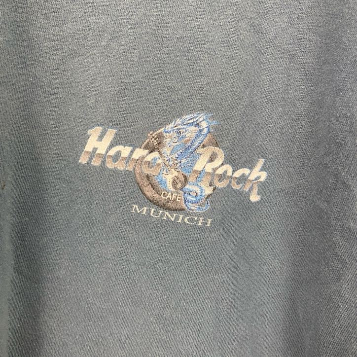 古着 used　Hard Rock Cafe　ハードロックカフェ　半袖ビッグプリントTシャツ　クルーネック　ブルー　XXLサイズ　