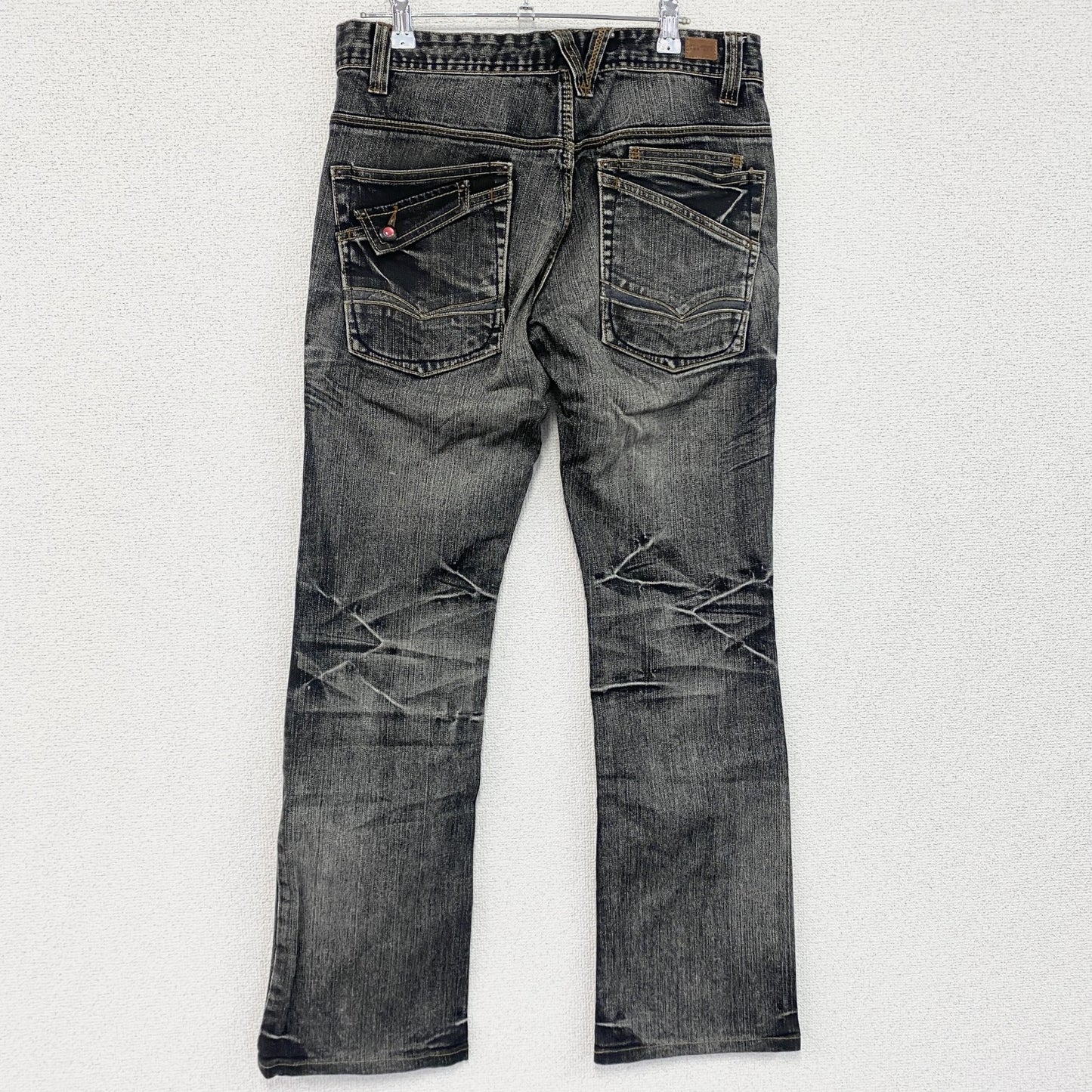NICOLE CLUB FOR MEN　ブラックデニムパンツ/ジーンズ　ジップフライ　黒　ブラック　インディゴ　46サイズ