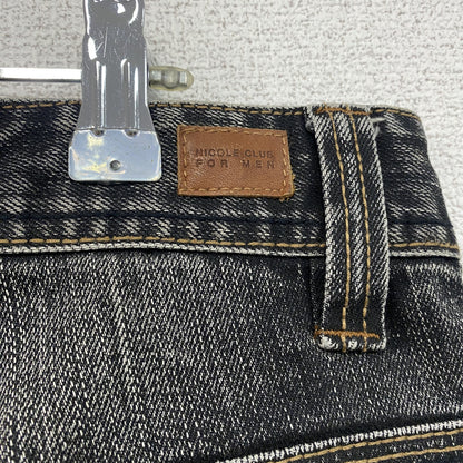 NICOLE CLUB FOR MEN　ブラックデニムパンツ/ジーンズ　ジップフライ　黒　ブラック　インディゴ　46サイズ