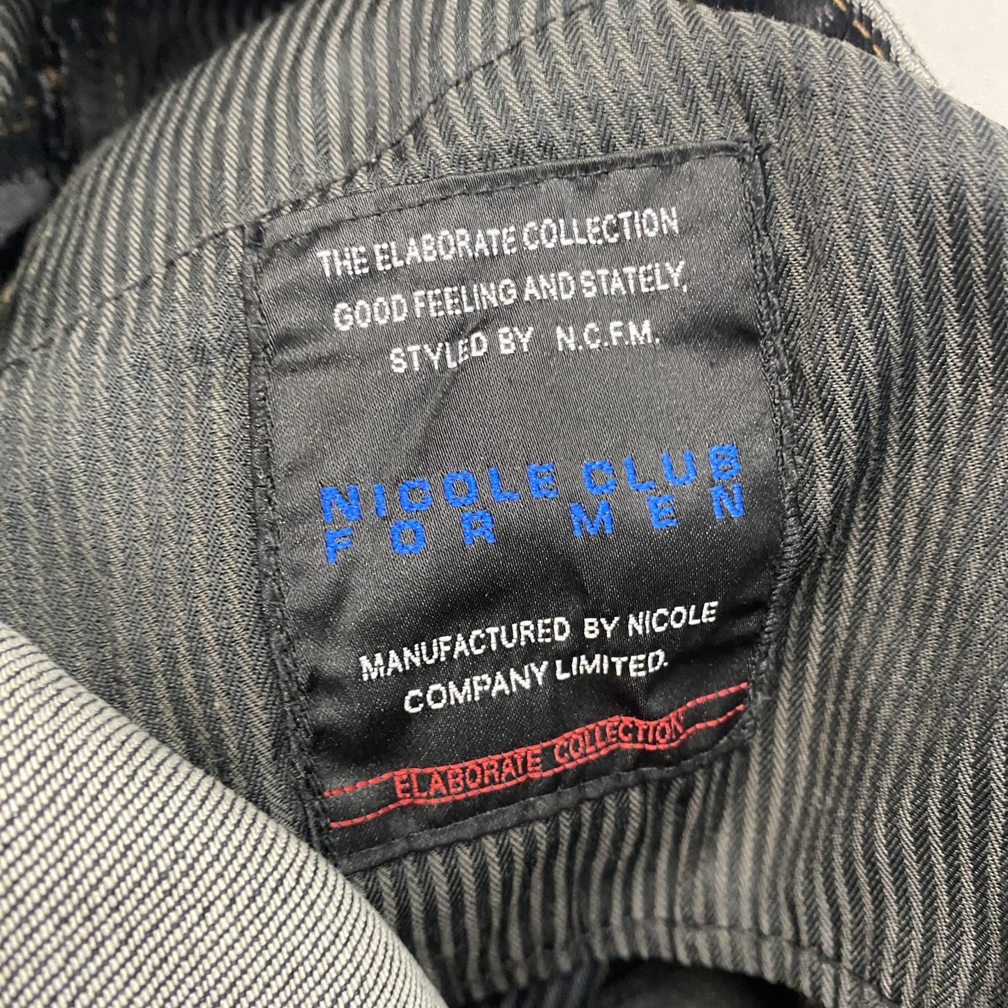 NICOLE CLUB FOR MEN　ブラックデニムパンツ/ジーンズ　ジップフライ　黒　ブラック　インディゴ　46サイズ