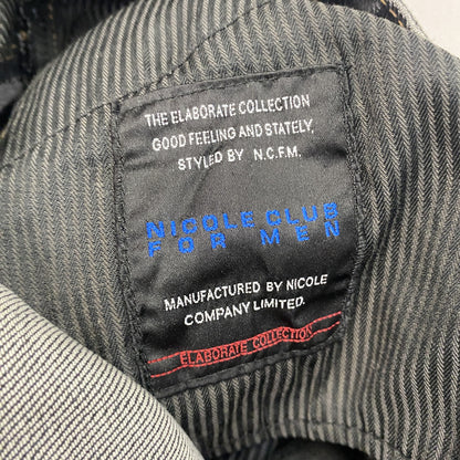 NICOLE CLUB FOR MEN　ブラックデニムパンツ/ジーンズ　ジップフライ　黒　ブラック　インディゴ　46サイズ