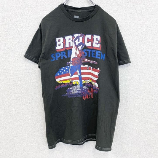 古着 used　半袖音楽プリントTシャツ　ブルーススプリングスティーン　黒　ブラック　クルーネック　レトロデザイン　Sサイズ