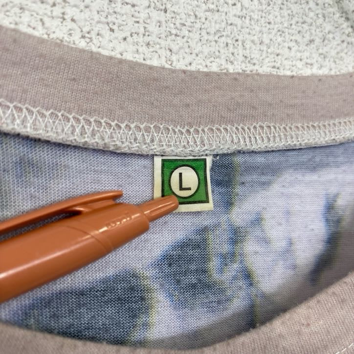 古着 used　半袖フォトプリントTシャツ　グラフィッククルーネックT　ヴィンテージ　レトロデザイン　Lサイズ