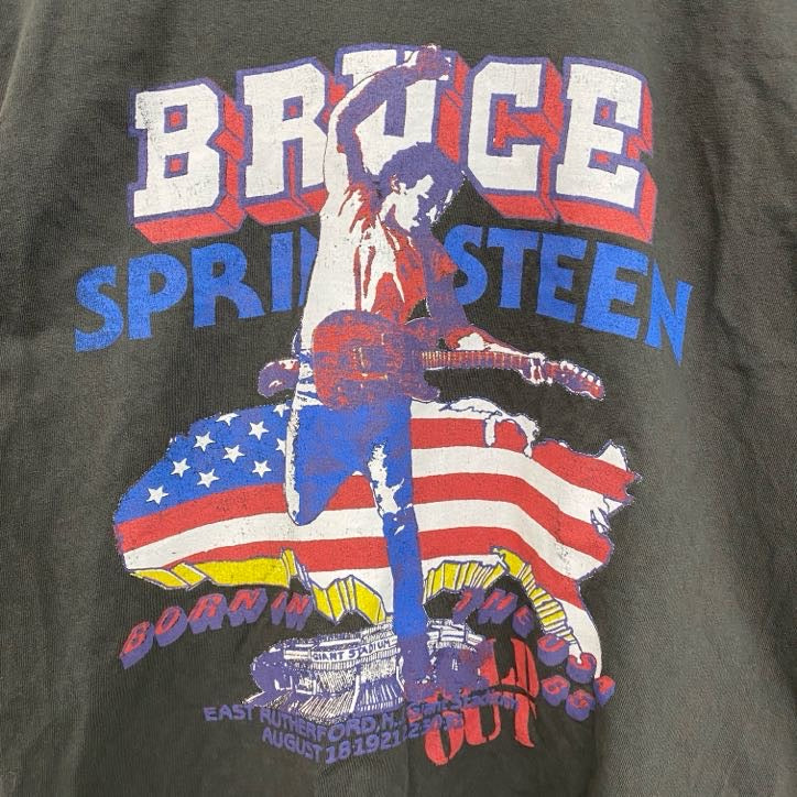 古着 used　半袖音楽プリントTシャツ　ブルーススプリングスティーン　黒　ブラック　クルーネック　レトロデザイン　Sサイズ