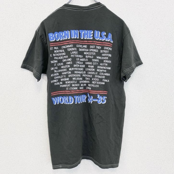 古着 used　半袖音楽プリントTシャツ　ブルーススプリングスティーン　黒　ブラック　クルーネック　レトロデザイン　Sサイズ