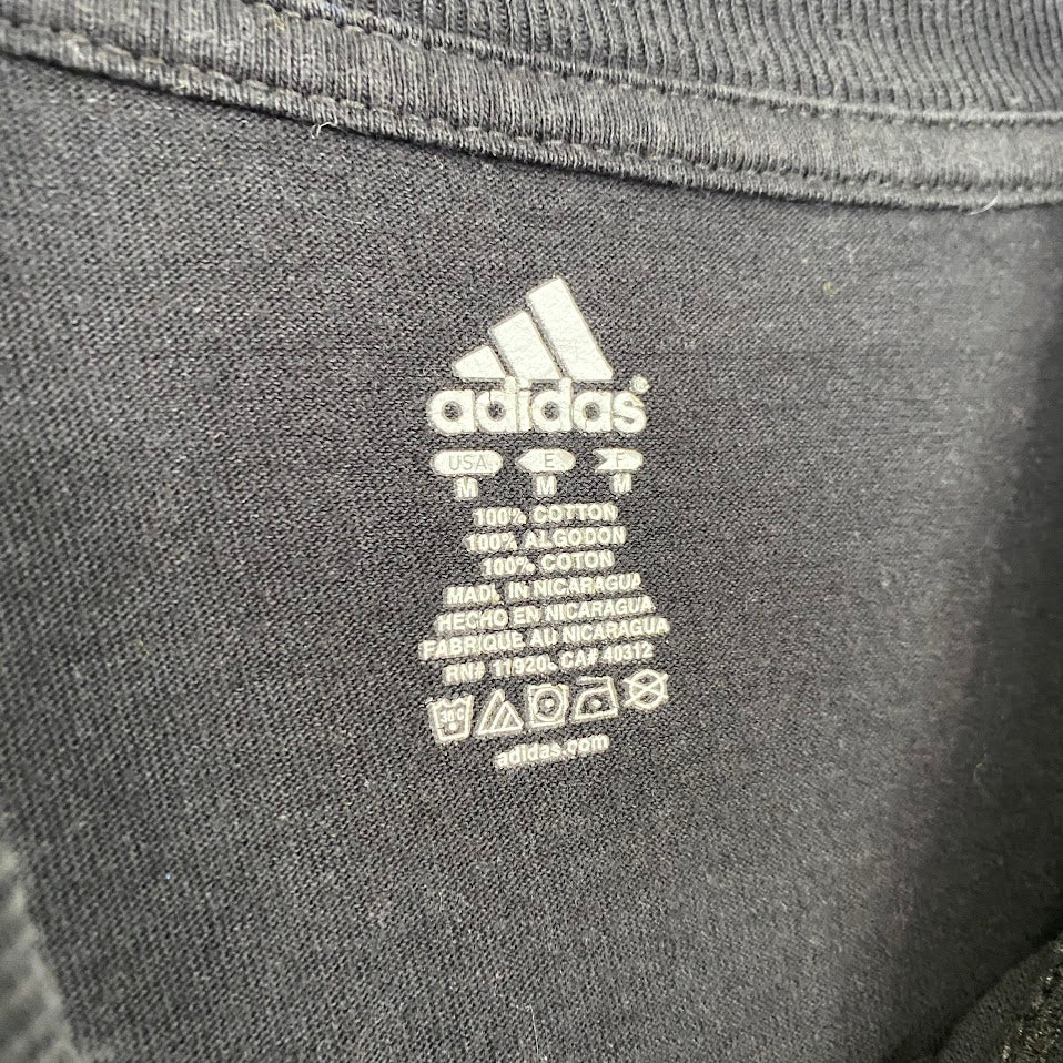 古着 used　adidas　アディダス　半袖プリントデザインTシャツ　ミシガンホッケー　シュガーボウル　黒　ブラック　Mサイズ