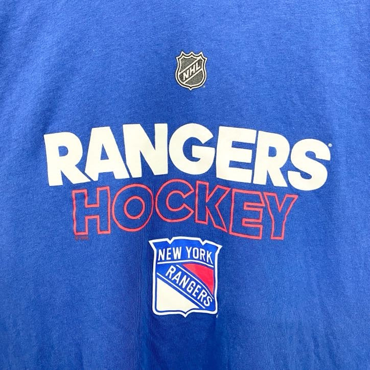 古着 used　adidas　アディダス　NHL　長袖プリントTシャツ　ニューヨークレンジャーズ　ホッケー　背番号　XLサイズ