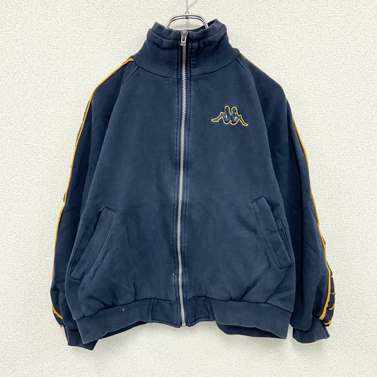 90s　Kappa　カッパ　フルジップスウェットジャケット　トラックジャケット　ヴィンテージ　紺　ネイビー　