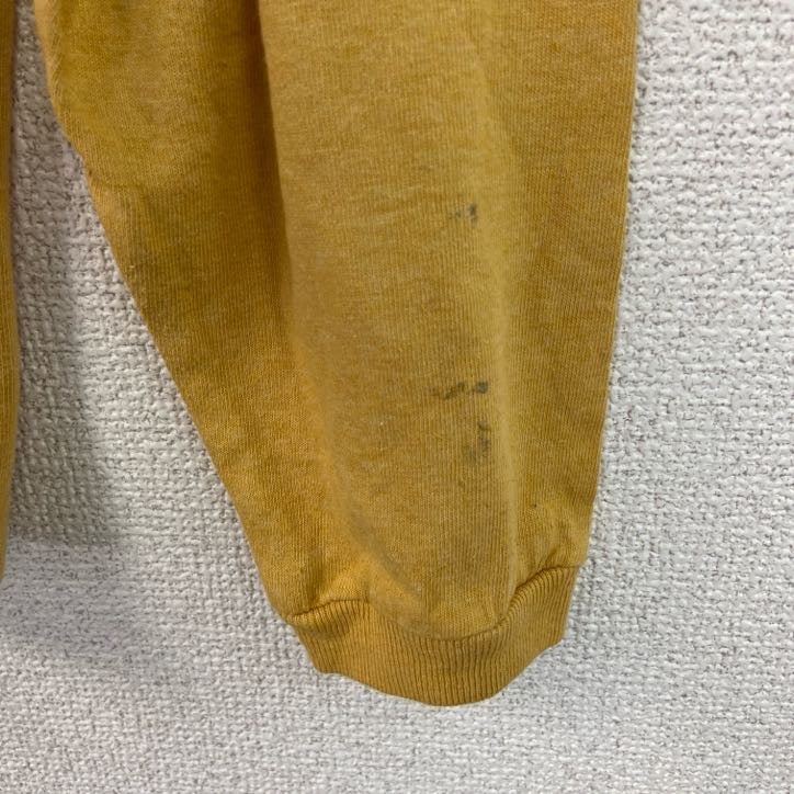 古着 used　Quiksilver　長袖スウェット　両面プリント　レトロデザイン　クルーネック　イエロー　黄色　Lサイズ