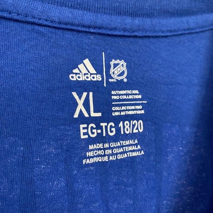 古着 used　adidas　アディダス　NHL　長袖プリントTシャツ　ニューヨークレンジャーズ　ホッケー　背番号　XLサイズ
