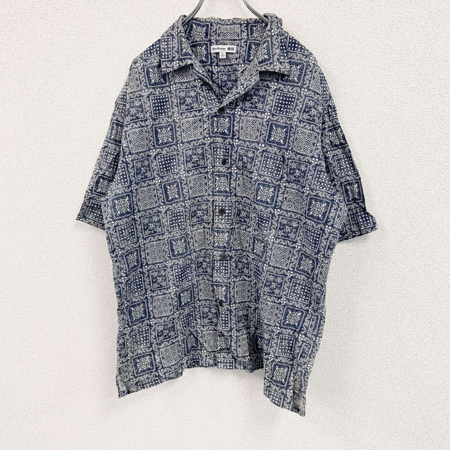 Reyn Spooner　UNIQLO　ユニクロ　半袖シャツ/柄シャツ　総柄　紺　ネイビー　XLサイズ