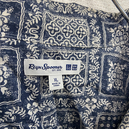 Reyn Spooner　UNIQLO　ユニクロ　半袖シャツ/柄シャツ　総柄　紺　ネイビー　XLサイズ
