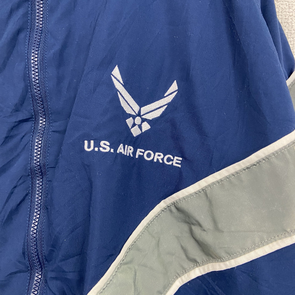 　U.S.AIR FORCE　PTU　トレーニングジャケット　ナイロンジャケット　米軍　紺　ネイビー　Sサイズ