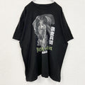 古着 used　進撃の巨人　半袖アニメプリントTシャツ　レトロ　クルーネック　調査兵団　リヴァイ兵長　黒　ブラック　2Xサイズ