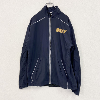 U.S.NAVY　RUNNING JACKET　ナイロンジャケット　ミリタリー　米軍　デカロゴ　紺　ネイビー　Sサイズ
