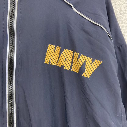 U.S.NAVY　RUNNING JACKET　ナイロンジャケット　ミリタリー　米軍　デカロゴ　紺　ネイビー　Sサイズ