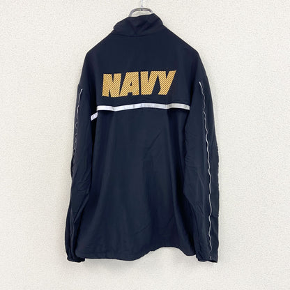 U.S.NAVY　RUNNING JACKET　ナイロンジャケット　ミリタリー　米軍　デカロゴ　紺　ネイビー　Sサイズ