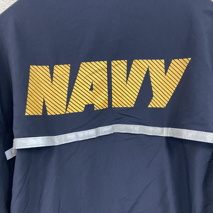 U.S.NAVY　RUNNING JACKET　ナイロンジャケット　ミリタリー　米軍　デカロゴ　紺　ネイビー　Sサイズ