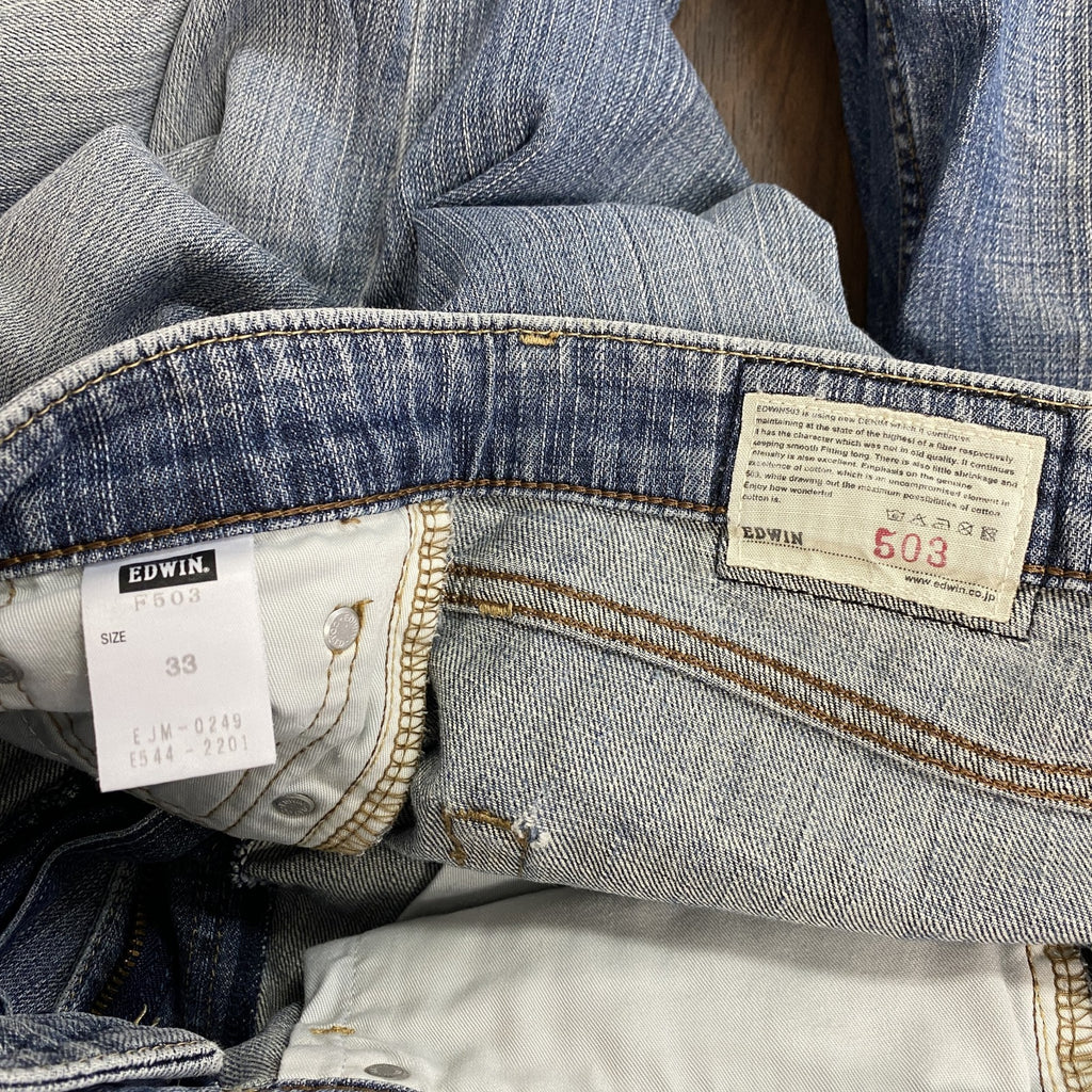 EDWIN　エドウィン　503　デニムパンツ/ジーンズ　ジップフライ　縦落ち　インディゴ　33サイズ