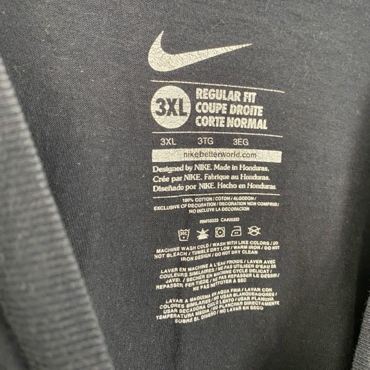 古着 used　NIKE　ナイキ　長袖プリントTシャツ　クルーネックロンT　マイアミ　黒　ビッグシルエット　3XLサイズ