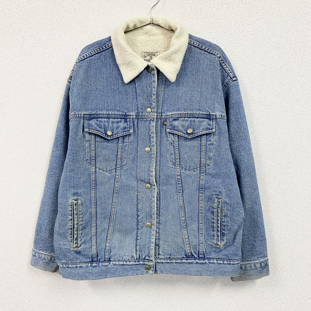 ～90s　RALPH LAUREN　ラルフローレン　デニムボアジャケット/Gジャン　ヴィンテージ　インディゴ　Mサイズ