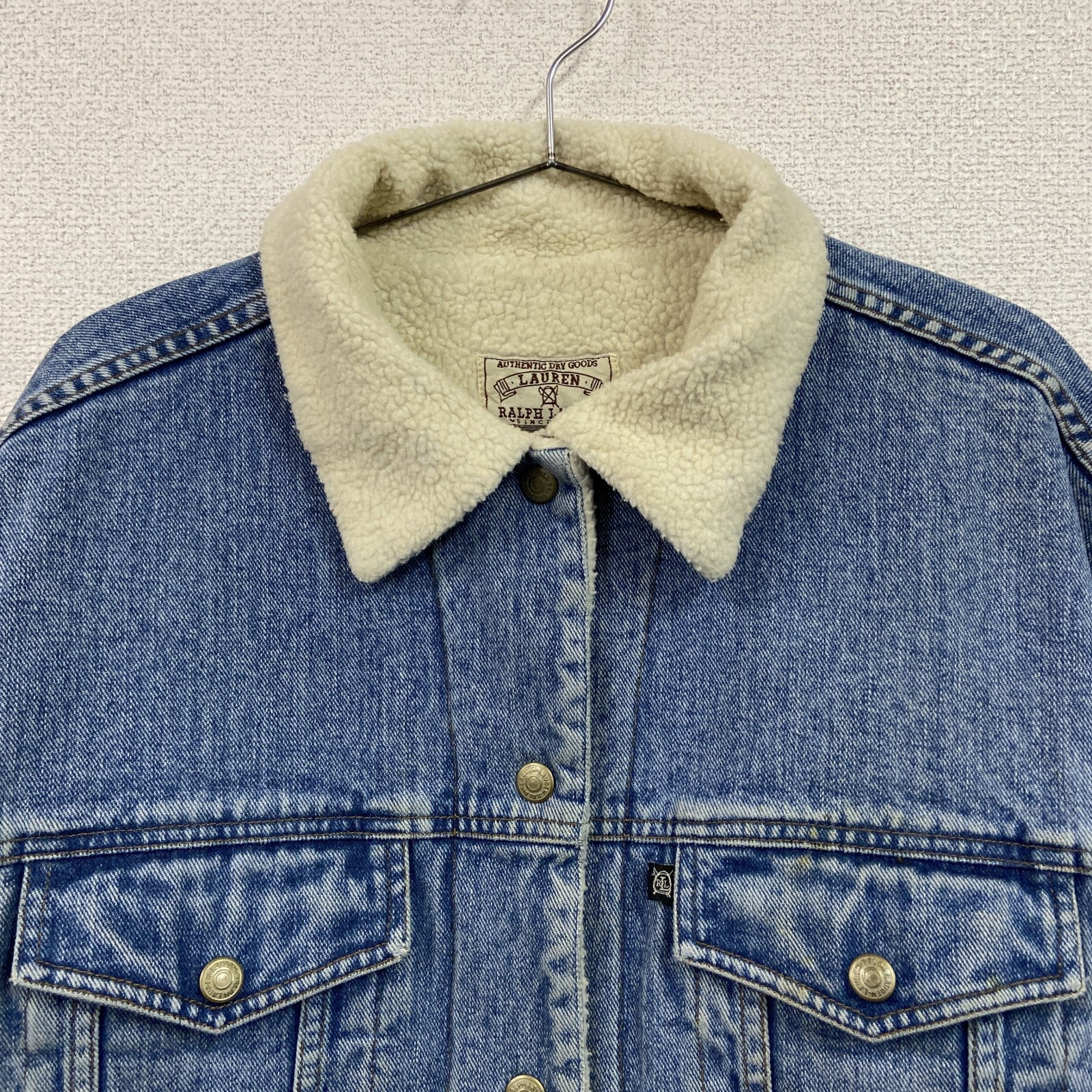 ～90s　RALPH LAUREN　ラルフローレン　デニムボアジャケット/Gジャン　ヴィンテージ　インディゴ　Mサイズ