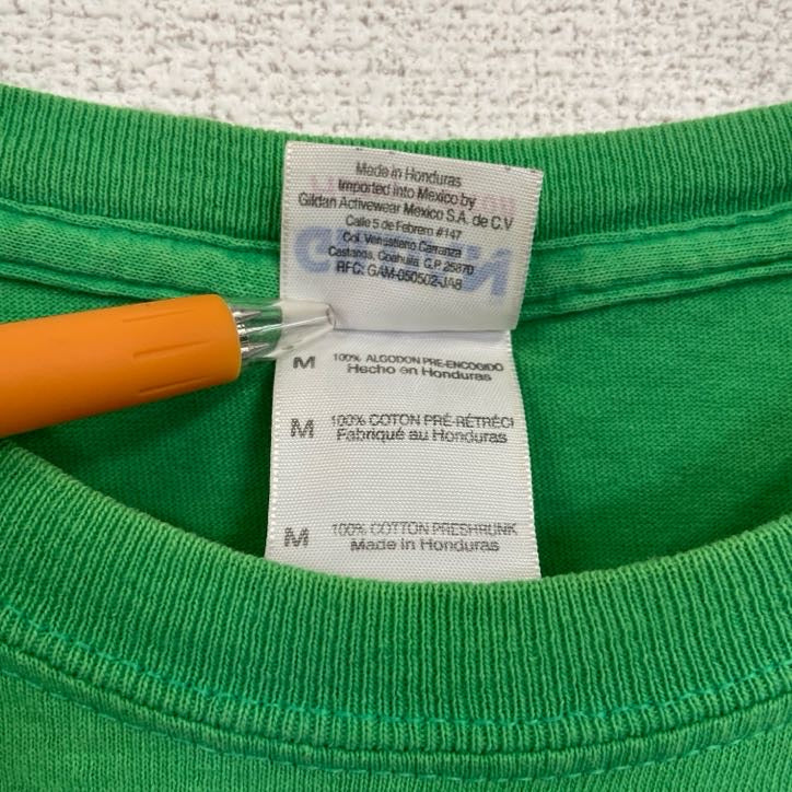 古着 used　GILDAN　ギルダン　GREENDAY　グリーンデイ　半袖バンドプリントTシャツ　緑　グリーン　Mサイズ