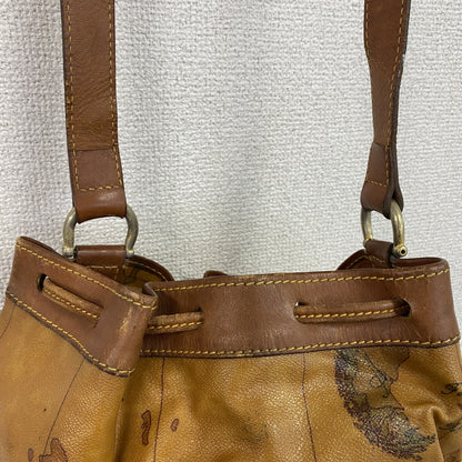 PRIMA CLASSE　プリマクラッセ　地図柄ショルダーバッグ　キャメル　