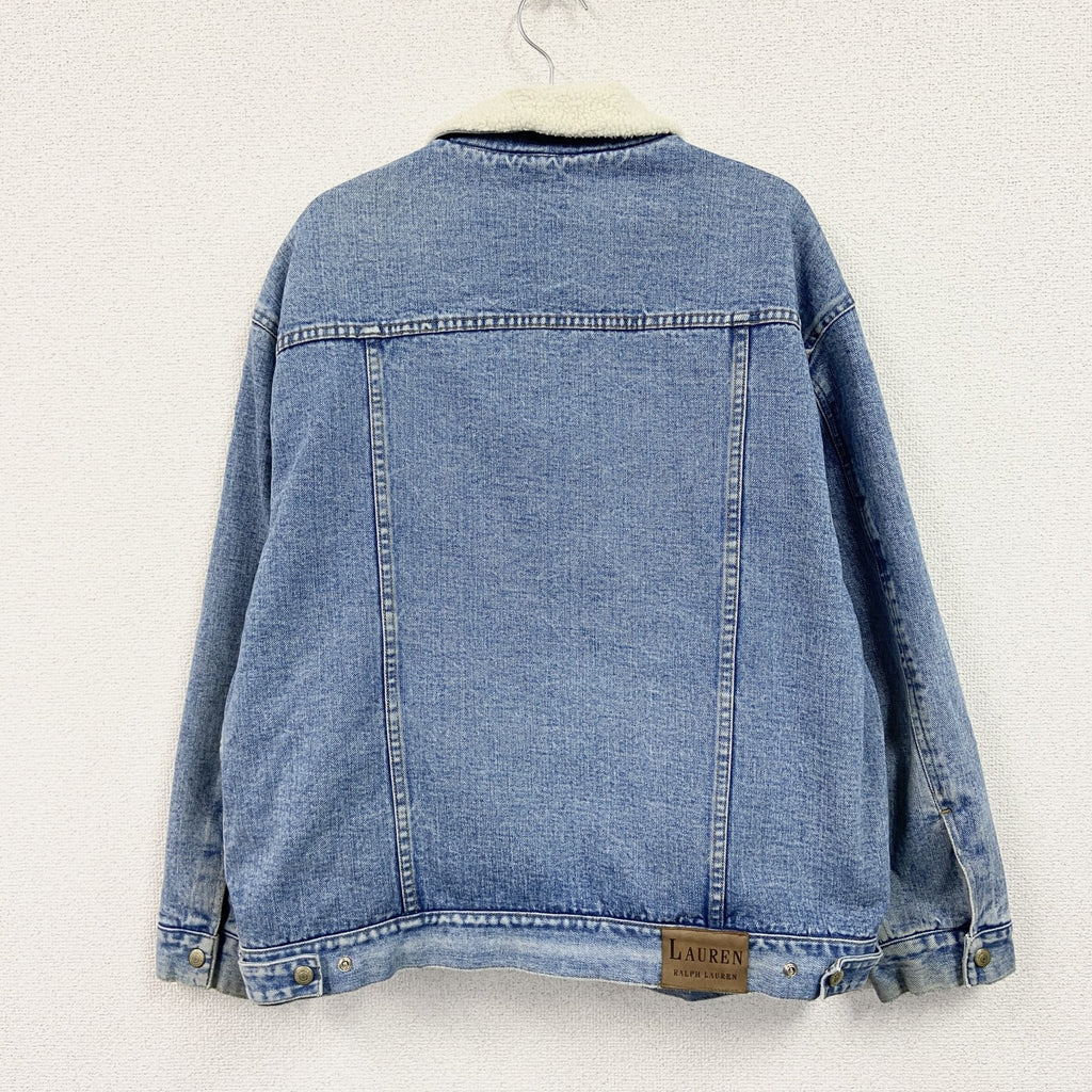 ～90s　RALPH LAUREN　ラルフローレン　デニムボアジャケット/Gジャン　ヴィンテージ　インディゴ　Mサイズ