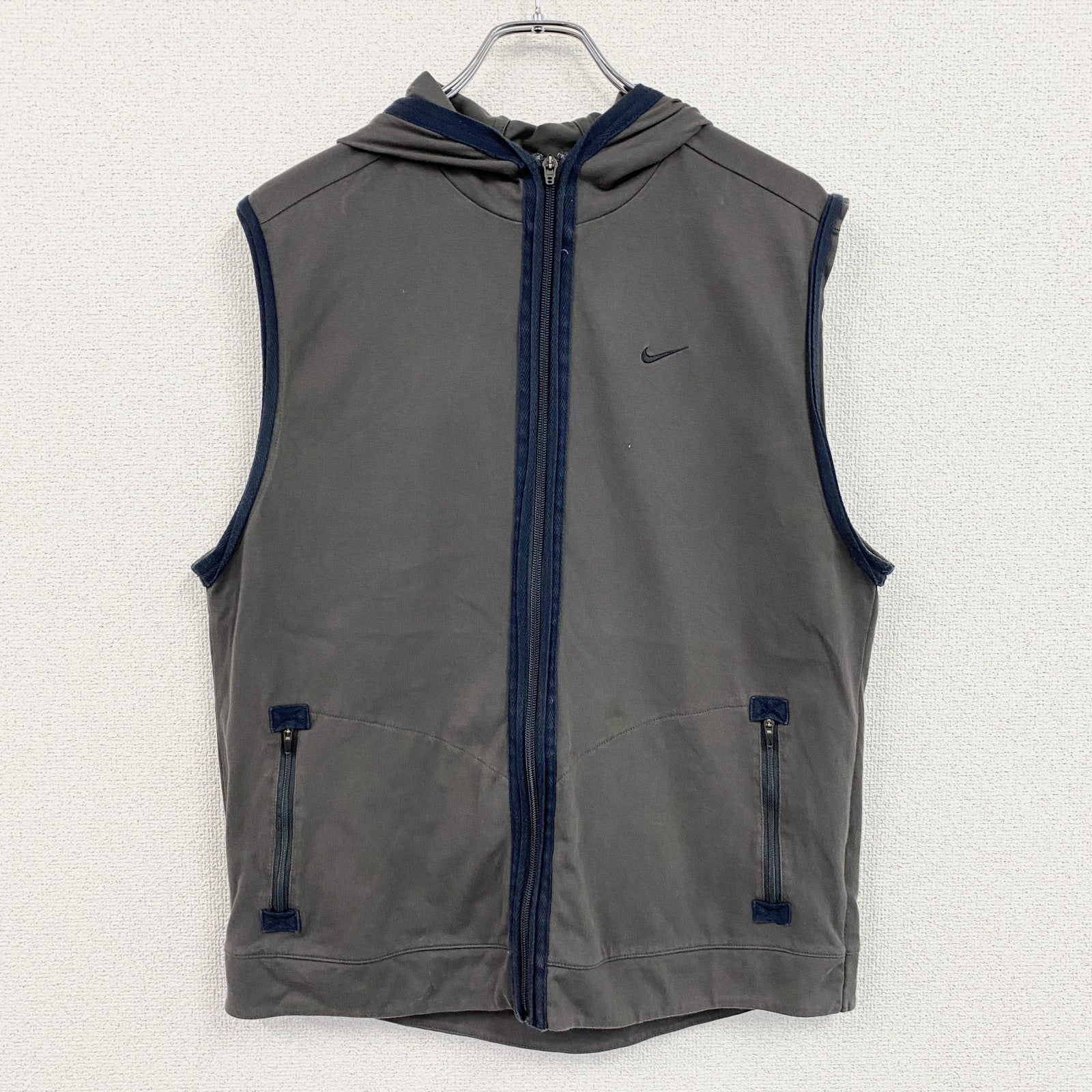 NIKE　ナイキ　DRI-FIT　フルジップベスト　ダークグレー　2XLサイズ