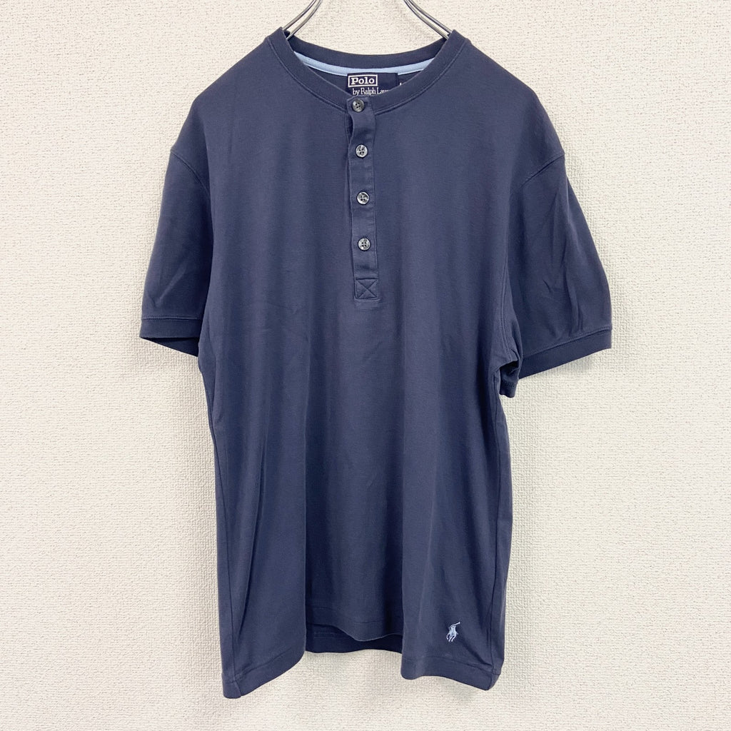 Polo By Ralph Lauren　ポロバイラルフローレン　半袖Tシャツ　ヘンリーネック　紺　ネイビー　Lサイズ